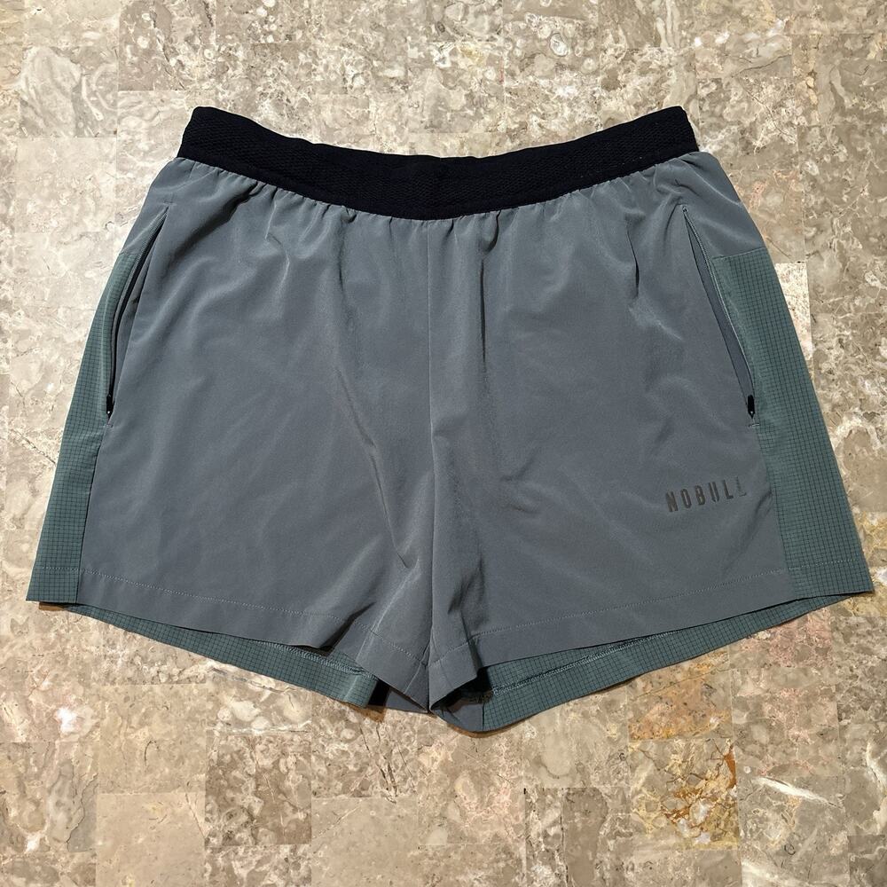 Nobull Shorts Mens Large Green Hybrid 5” Lined Trail Running Gym CrossFit